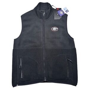 Antigua Black Georgia Bulldogs Vest Womens Medium Nostalgic Full Zip NWT